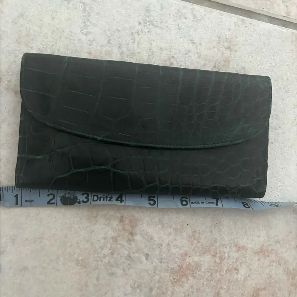 T anthony alligator pocket secretary Leather credit card Checkbook Wallet unisex
